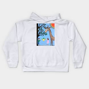 NATURES Playground Giraffe Painting Kids Hoodie